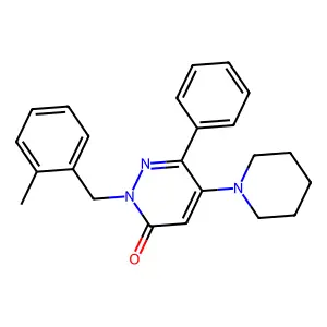 2-(2-methylbenzyl)-6-phenyl-5-piperidino-3(2H)-pyridazinone structure