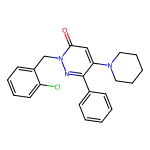 2-(2-chlorobenzyl)-6-phenyl-5-piperidino-3(2H)-pyridazinone structure