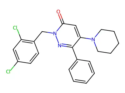 2-(2,4-dichlorobenzyl)-6-phenyl-5-piperidino-3(2H)-pyridazinone structure