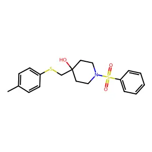 4-{[(4-Methylphenyl)sulfanyl]methyl}-1-(phenylsulfonyl)-4-piperidinol structure