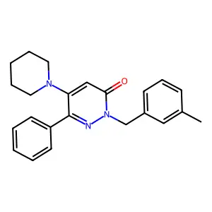 2-(3-methylbenzyl)-6-phenyl-5-piperidino-3(2H)-pyridazinone structure
