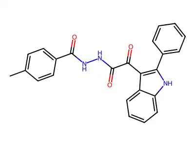 4-methyl-N'-[2-oxo-2-(2-phenyl-1H-indol-3-yl)acetyl]benzohydrazide structure