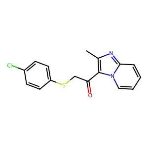 2-[(4-Chlorophenyl)sulfanyl]-1-(2-methylimidazo[1,2-a]pyridin-3-yl)-1-ethanone structure