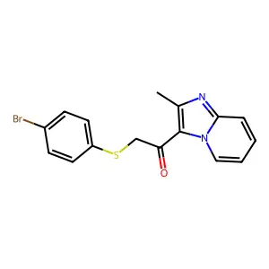 2-[(4-Bromophenyl)sulfanyl]-1-(2-methylimidazo[1,2-a]pyridin-3-yl)-1-ethanone structure