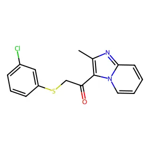 2-[(3-Chlorophenyl)sulfanyl]-1-(2-methylimidazo[1,2-a]pyridin-3-yl)-1-ethanone structure