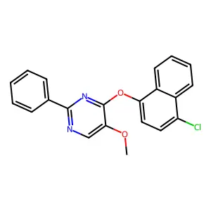 4-Chloro-1-naphthyl 5-methoxy-2-phenyl-4-pyrimidinyl ether structure