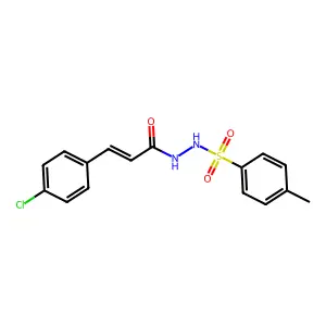 3-(4-chlorophenyl)-N'-(4-methylphenyl)sulfonylprop-2-enehydrazide structure