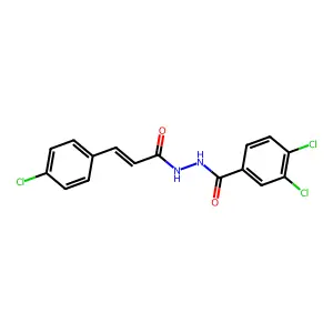 3,4-dichloro-N'-[(E)-3-(4-chlorophenyl)-2-propenoyl]benzenecarbohydrazide structure