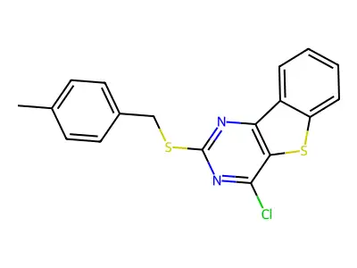 4-Chloro-2-[(4-methylbenzyl)sulfanyl][1]benzothieno[3,2-d]pyrimidine structure