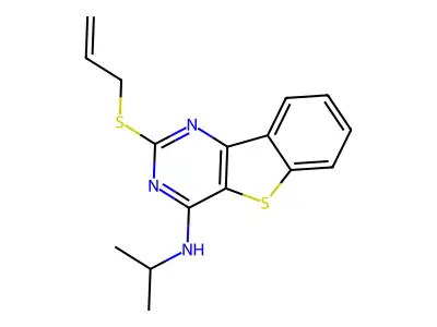 2-(allylsulfanyl)-N-isopropyl[1]benzothieno[3,2-d]pyrimidin-4-amine structure