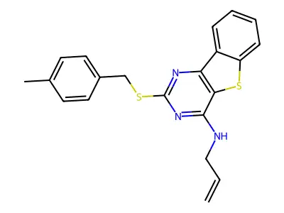 N-allyl-2-[(4-methylbenzyl)sulfanyl][1]benzothieno[3,2-d]pyrimidin-4-amine structure