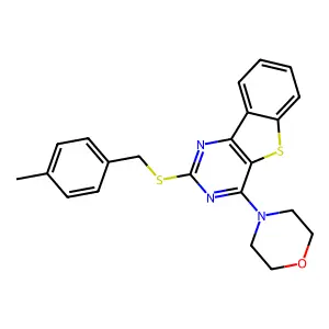 4-Methylbenzyl 4-morpholino[1]benzothieno[3,2-d]pyrimidin-2-yl sulfide structure