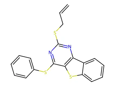 2-(Allylsulfanyl)-4-(phenylsulfanyl)[1]benzothieno[3,2-d]pyrimidine structure