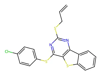 2-(Allylsulfanyl)-4-[(4-chlorophenyl)sulfanyl][1]benzothieno[3,2-d]pyrimidine structure