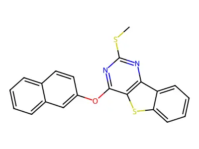 2-(Methylsulfanyl)-4-(2-naphthyloxy)[1]benzothieno[3,2-d]pyrimidine structure