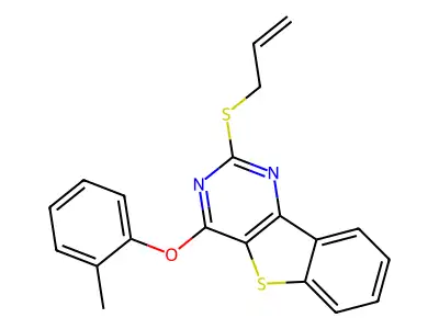 2-(Allylsulfanyl)-4-(2-methylphenoxy)[1]benzothieno[3,2-d]pyrimidine structure