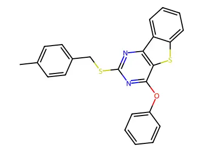 2-[(4-Methylbenzyl)sulfanyl][1]benzothieno[3,2-d]pyrimidin-4-yl phenyl ether structure
