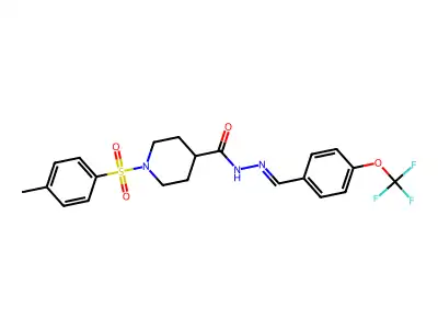 1-(4-methylphenyl)sulfonyl-N-[[4-(trifluoromethoxy)phenyl]methylideneamino]piperidine-4-carboxamide structure