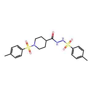 N',1-bis-(4-methylphenyl)sulfonylpiperidine-4-carbohydrazide structure