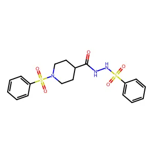 N',1-bis(benzenesulfonyl)piperidine-4-carbohydrazide structure
