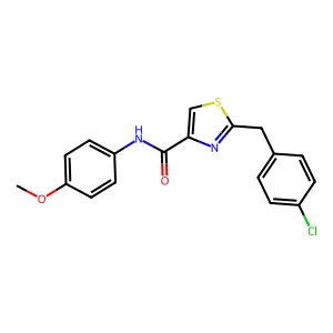 2-[(4-chlorophenyl)methyl]-N-(4-methoxyphenyl)-1,3-thiazole-4-carboxamide structure