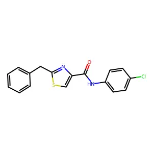 2-benzyl-N-(4-chlorophenyl)-1,3-thiazole-4-carboxamide structure