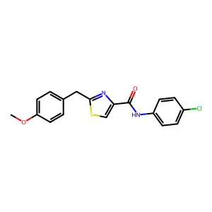N-(4-chlorophenyl)-2-[(4-methoxyphenyl)methyl]-1,3-thiazole-4-carboxamide structure