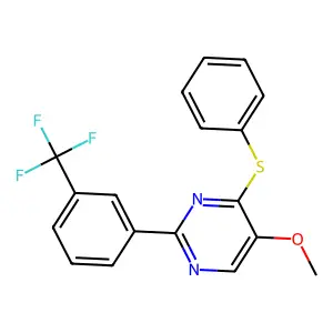 Methyl 4-(phenylsulfanyl)-2-[3-(trifluoromethyl)phenyl]-5-pyrimidinyl ether structure