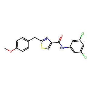 N-(3,5-dichlorophenyl)-2-[(4-methoxyphenyl)methyl]-1,3-thiazole-4-carboxamide structure