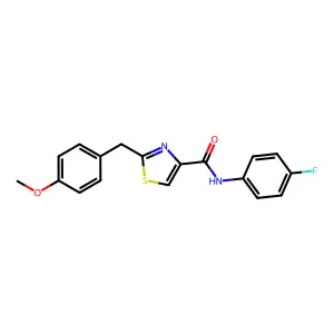 N-(4-fluorophenyl)-2-[(4-methoxyphenyl)methyl]-1,3-thiazole-4-carboxamide structure