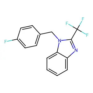 1-[(4-Fluorophenyl)methyl]-2-(trifluoromethyl)benzimidazole structure