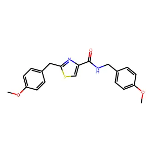 N,2-bis[(4-methoxyphenyl)methyl]-1,3-thiazole-4-carboxamide structure