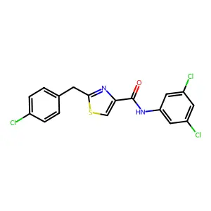 2-[(4-chlorophenyl)methyl]-N-(3,5-dichlorophenyl)-1,3-thiazole-4-carboxamide structure