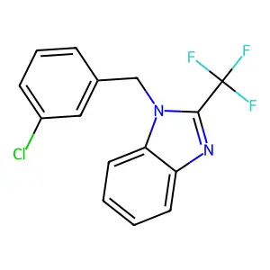 1-(3-chlorobenzyl)-2-(trifluoromethyl)-1H-1,3-benzimidazole structure