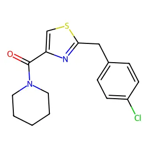 [2-(4-Chlorobenzyl)-1,3-thiazol-4-yl](piperidino)methanone structure