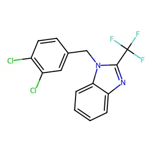 1-[(3,4-dichlorophenyl)methyl]-2-(trifluoromethyl)-1H-1,3-benzodiazole structure