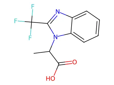 2-[2-(trifluoromethyl)-1H-1,3-benzodiazol-1-yl]propanoic acid structure