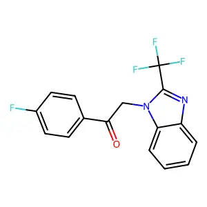 1-(4-fluorophenyl)-2-[2-(trifluoromethyl)-1H-1,3-benzimidazol-1-yl]-1-ethanone structure
