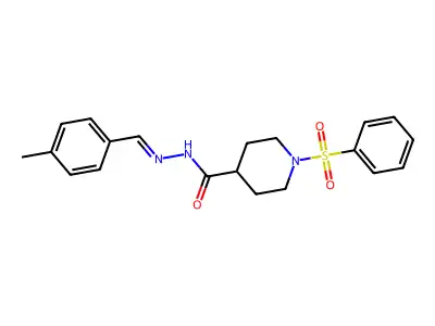 1-(benzenesulfonyl)-N-[(4-methylphenyl)methylideneamino]piperidine-4-carboxamide structure