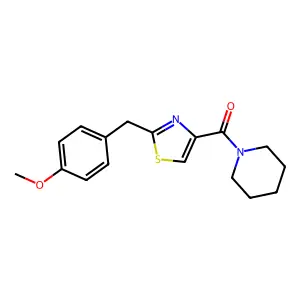 [2-(4-Methoxybenzyl)-1,3-thiazol-4-yl](piperidino)methanone structure