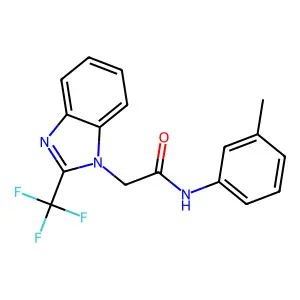 N-(3-methylphenyl)-2-[2-(trifluoromethyl)benzimidazol-1-yl]acetamide structure