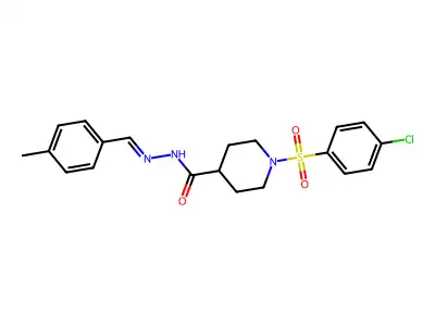 1-(4-chlorophenyl)sulfonyl-N-[(4-methylphenyl)methylideneamino]piperidine-4-carboxamide structure