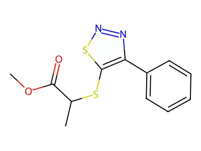 Methyl 2-[(4-phenyl-1,2,3-thiadiazol-5-yl)sulfanyl]propanoate structure