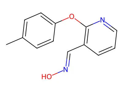 N-[[2-(4-methylphenoxy)-3-pyridinyl]methylidene]hydroxylamine structure