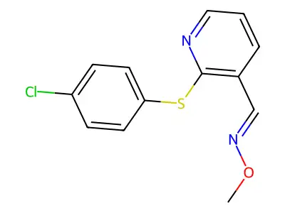 1-[2-(4-chlorophenyl)sulfanyl-3-pyridinyl]-N-methoxymethanimine structure