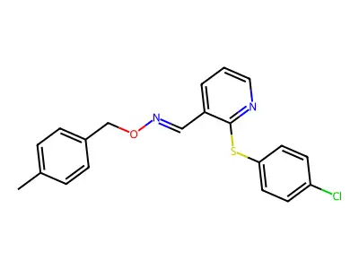 1-[2-(4-chlorophenyl)sulfanylpyridin-3-yl]-N-[(4-methylphenyl)methoxy]methanimine structure