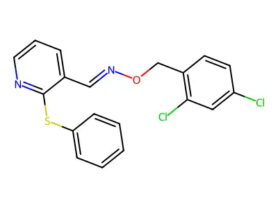 N-[(2,4-dichlorophenyl)methoxy]-1-(2-phenylsulfanyl-3-pyridinyl)methanimine structure