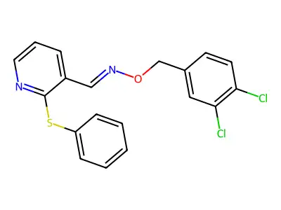 N-[(3,4-dichlorophenyl)methoxy]-1-(2-phenylsulfanyl-3-pyridinyl)methanimine structure