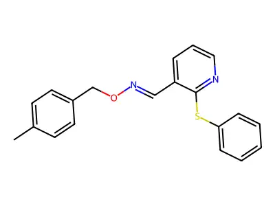 N-[(4-methylphenyl)methoxy]-1-(2-phenylsulfanyl-3-pyridinyl)methanimine structure