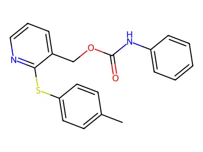{2-[(4-methylphenyl)sulfanyl]-3-pyridinyl}methyl N-phenylcarbamate structure